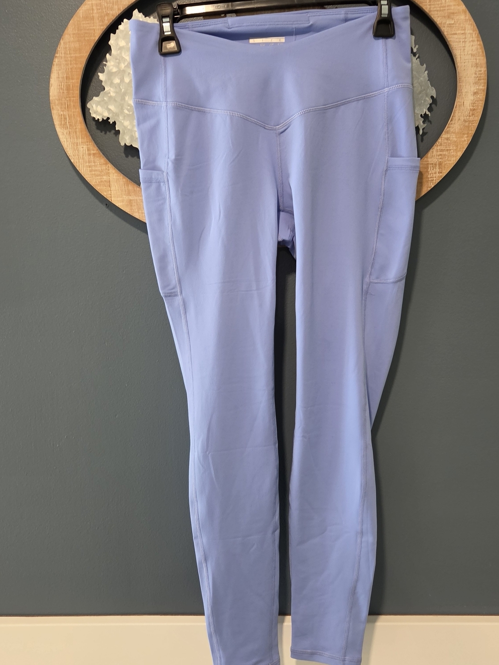 Womans Purple V Front. Active Leggings with Side Pockets